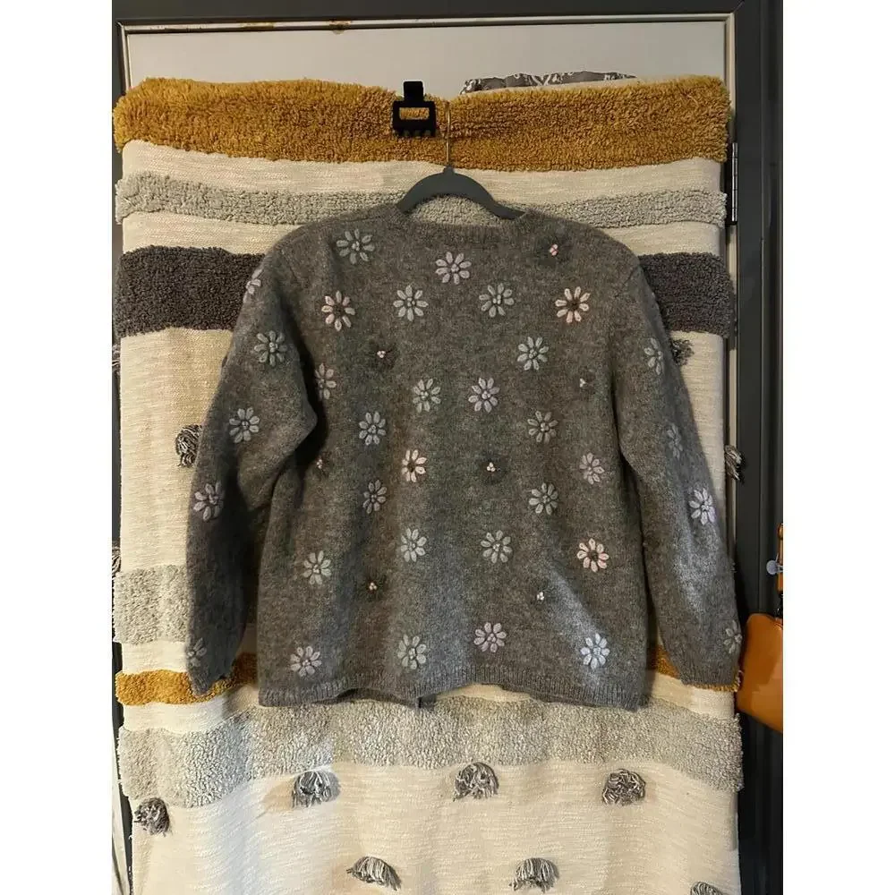 Karen Scott II Gray Pure Wool Button Cardigan - 2X - Picture 7 of 7